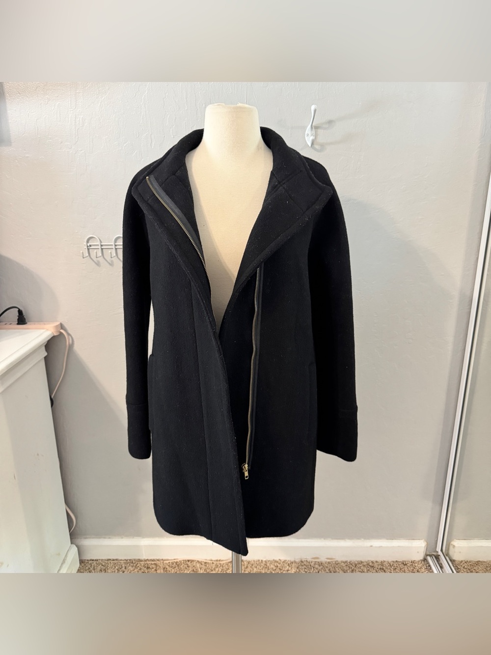 J. Crew Black Wool Coat